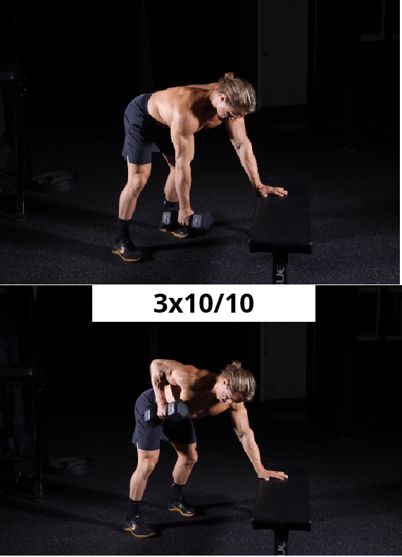 Three Point Dumbbell Row